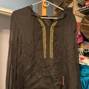 Black and gold sheer blouse